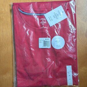 NWT Classic Crewneck Tee Shirt Short Sleeve Size M Red Croft & Barrow
